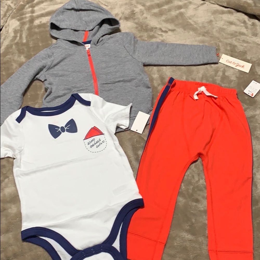 🔥Cat & Jack baby boy 3 piece outfit